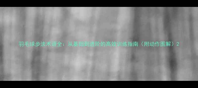 图片 羽毛球步法术语全：从基础到进阶的高效训练指南（附动作图解）2