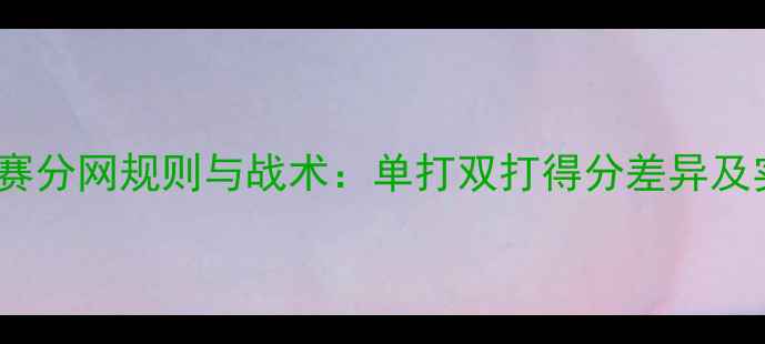 图片 羽毛球比赛分网规则与战术：单打双打得分差异及实战技巧2