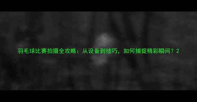 图片 羽毛球比赛拍摄全攻略：从设备到技巧，如何捕捉精彩瞬间？2
