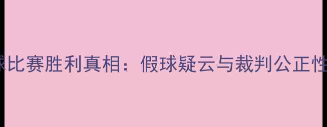 图片 羽毛球比赛胜利真相：假球疑云与裁判公正性评估2