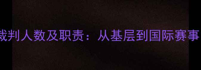 图片 羽毛球比赛裁判人数及职责：从基层到国际赛事的完整指南2