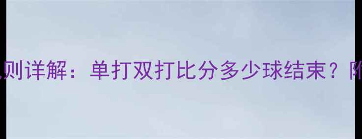 图片 羽毛球比赛规则详解：单打双打比分多少球结束？附赛制与技巧2