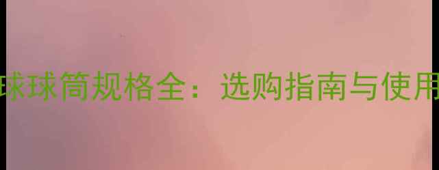 图片 羽毛球球筒规格全：选购指南与使用技巧