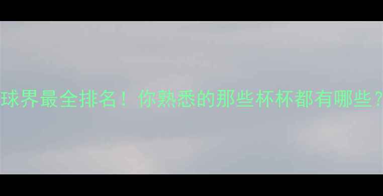 图片 羽毛球界最全排名！你熟悉的那些杯杯都有哪些？🏸1