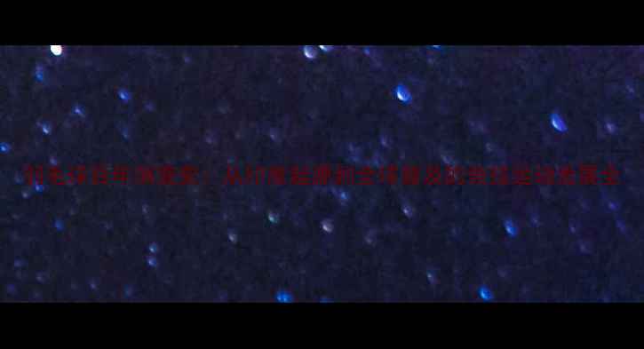 图片 羽毛球百年演变史：从印度起源到全球普及的竞技运动发展全