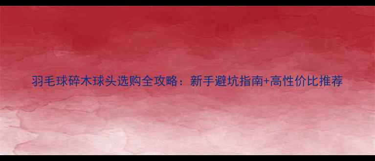 图片 羽毛球碎木球头选购全攻略：新手避坑指南+高性价比推荐