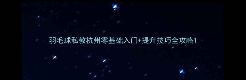 图片 羽毛球私教杭州零基础入门+提升技巧全攻略1