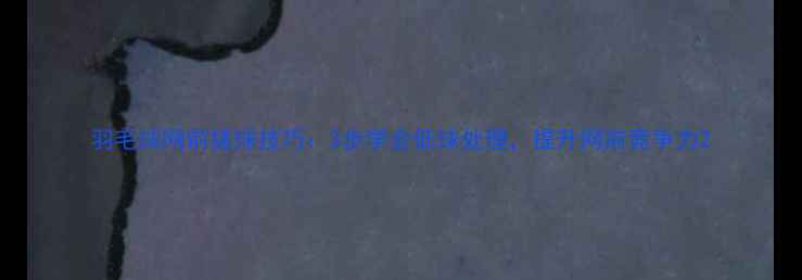 图片 羽毛球网前搓球技巧：3步学会低球处理，提升网前竞争力2