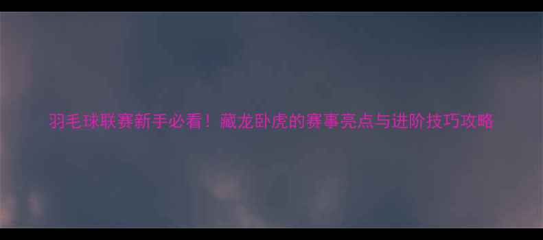 图片 羽毛球联赛新手必看！藏龙卧虎的赛事亮点与进阶技巧攻略