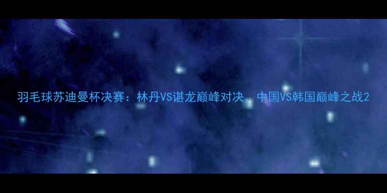 图片 羽毛球苏迪曼杯决赛：林丹VS谌龙巅峰对决，中国VS韩国巅峰之战2