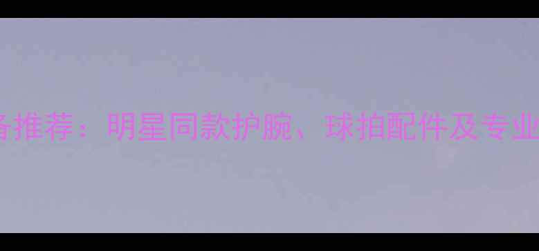 图片 羽毛球装备推荐：明星同款护腕、球拍配件及专业装备指南1