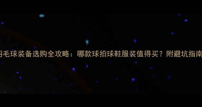 图片 羽毛球装备选购全攻略：哪款球拍球鞋服装值得买？附避坑指南2