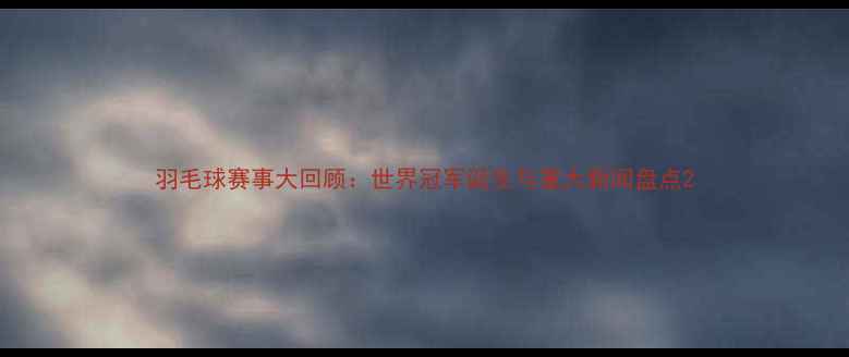 图片 羽毛球赛事大回顾：世界冠军诞生与重大新闻盘点2