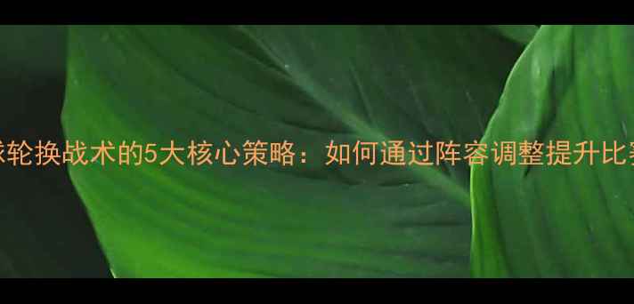 图片 羽毛球轮换战术的5大核心策略：如何通过阵容调整提升比赛胜率