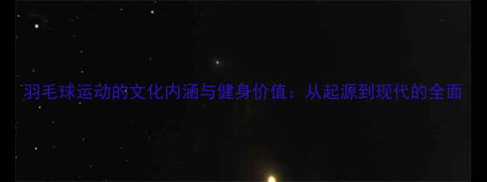 图片 羽毛球运动的文化内涵与健身价值：从起源到现代的全面