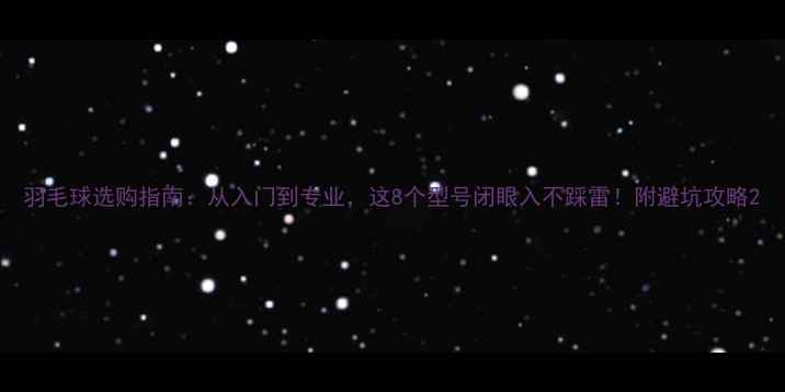 图片 羽毛球选购指南：从入门到专业，这8个型号闭眼入不踩雷！附避坑攻略2