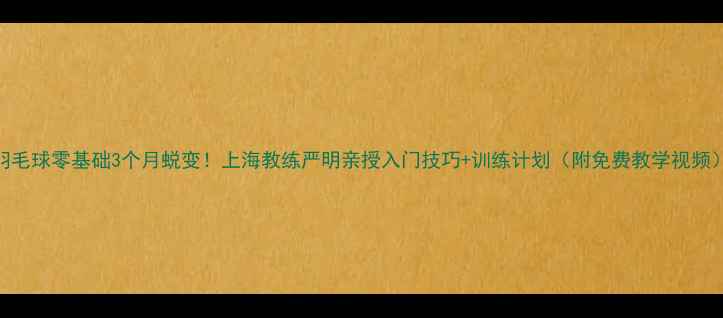 图片 羽毛球零基础3个月蜕变！上海教练严明亲授入门技巧+训练计划（附免费教学视频）