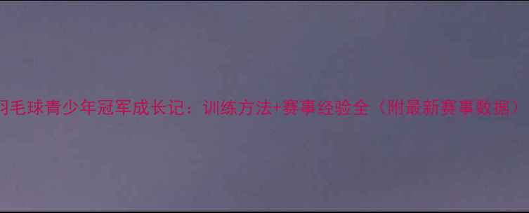 图片 羽毛球青少年冠军成长记：训练方法+赛事经验全（附最新赛事数据）1