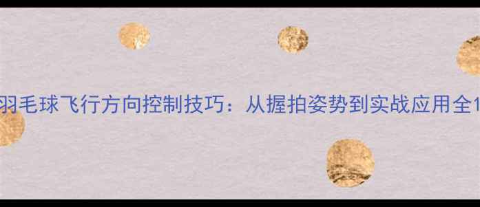 图片 羽毛球飞行方向控制技巧：从握拍姿势到实战应用全1