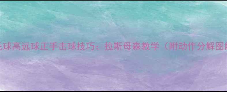 图片 羽毛球高远球正手击球技巧：拉斯母森教学（附动作分解图解）