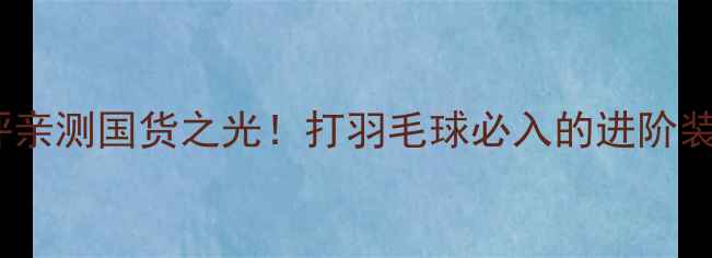 图片 胜利羽毛球858升级测评亲测国货之光！打羽毛球必入的进阶装备清单（附避坑指南）