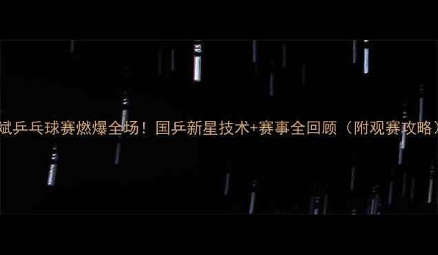 图片 胡斌乒乓球赛燃爆全场！国乒新星技术+赛事全回顾（附观赛攻略）2