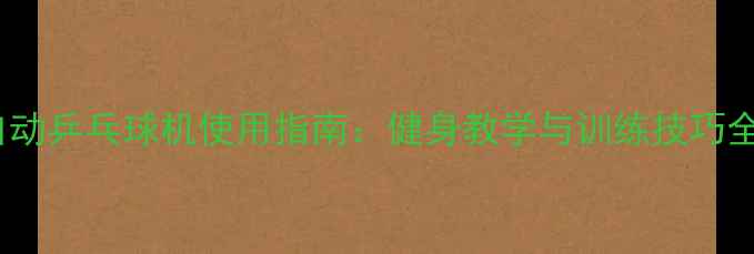 图片 自动乒乓球机使用指南：健身教学与训练技巧全2