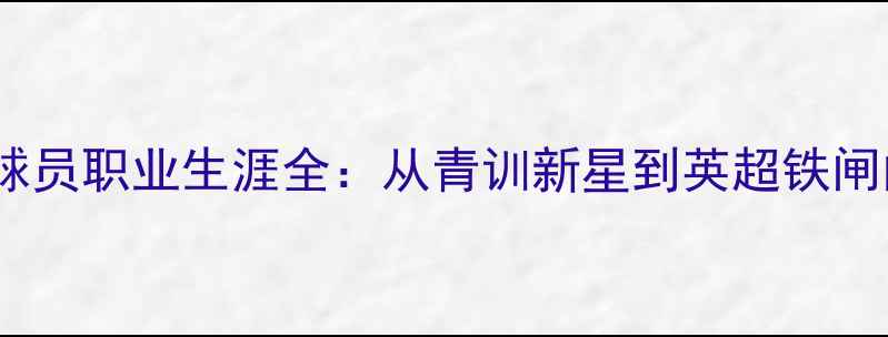 图片 艾尔弗雷德球员职业生涯全：从青训新星到英超铁闸的逆袭之路1