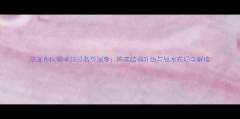 图片 芝加哥队赛季球员名单深度：阵容结构升级与战术布局全解读