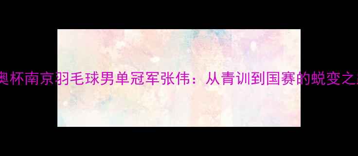 图片 苏奥杯南京羽毛球男单冠军张伟：从青训到国赛的蜕变之路1