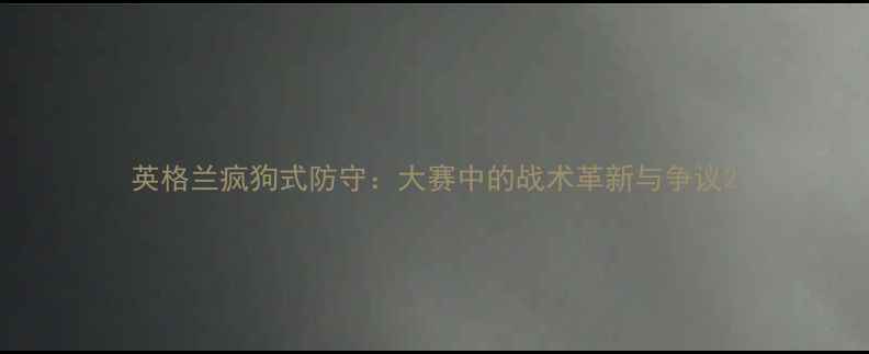 图片 英格兰疯狗式防守：大赛中的战术革新与争议2