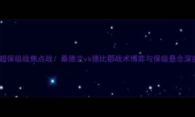 图片 英超保级战焦点战：桑德兰vs德比郡战术博弈与保级悬念深度1