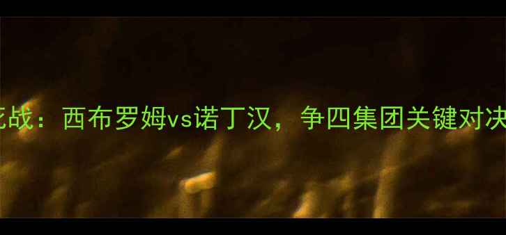 图片 英超保级生死战：西布罗姆vs诺丁汉，争四集团关键对决谁能突围？1