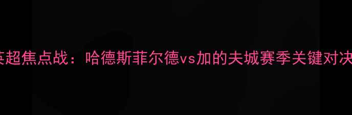 图片 英超焦点战：哈德斯菲尔德vs加的夫城赛季关键对决1