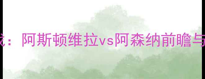 图片 英超焦点战：阿斯顿维拉vs阿森纳前瞻与战术深度1