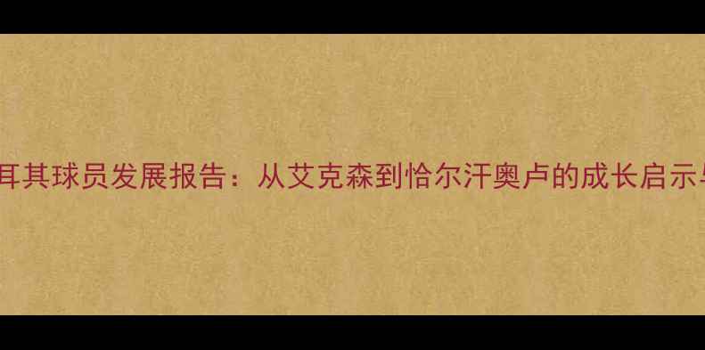 图片 英超留洋土耳其球员发展报告：从艾克森到恰尔汗奥卢的成长启示与青训启示1