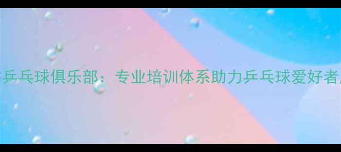 图片 菏泽天宇乒乓球俱乐部：专业培训体系助力乒乓球爱好者成长指南