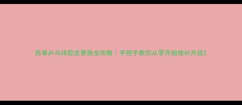 图片 西单乒乓球胶皮更换全攻略｜手把手教你从零开始修补升级2