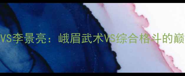 图片 西热一笑VS李景亮：峨眉武术VS综合格斗的巅峰对决全