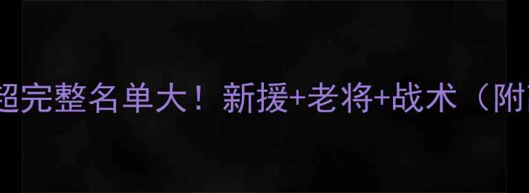 图片 贵州智诚中超完整名单大！新援+老将+战术（附高清大图）1