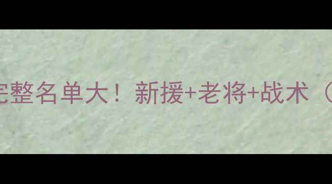图片 贵州智诚中超完整名单大！新援+老将+战术（附高清大图）2