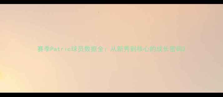 图片 赛季Patric球员数据全：从新秀到核心的成长密码2