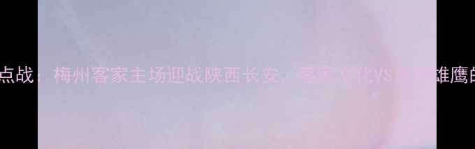 图片 赛季中超焦点战：梅州客家主场迎战陕西长安，客家文化VS关中雄鹰的巅峰对决2