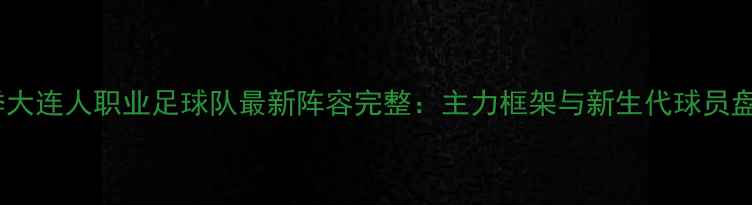 图片 赛季大连人职业足球队最新阵容完整：主力框架与新生代球员盘点2