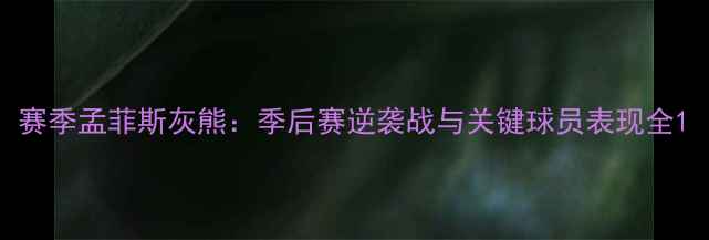 图片 赛季孟菲斯灰熊：季后赛逆袭战与关键球员表现全1