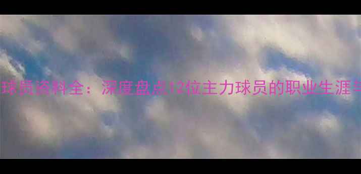 图片 赛季广厦队球员资料全：深度盘点12位主力球员的职业生涯与赛场表现2
