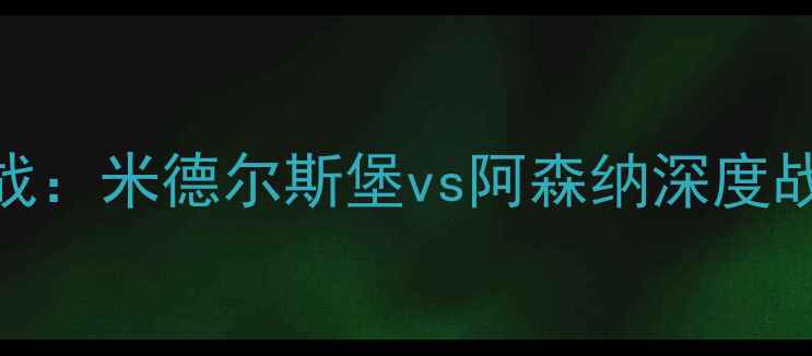 图片 赛季英超焦点战：米德尔斯堡vs阿森纳深度战术与比赛前瞻