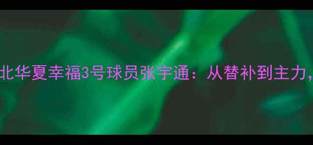 图片 赛季表现+数据河北华夏幸福3号球员张宇通：从替补到主力，他的成长之路全
