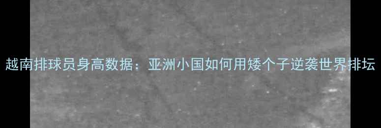 图片 越南排球员身高数据：亚洲小国如何用矮个子逆袭世界排坛
