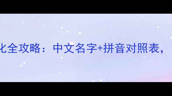 图片 足球经理球员名字汉化全攻略：中文名字+拼音对照表，小白也能轻松上手！1